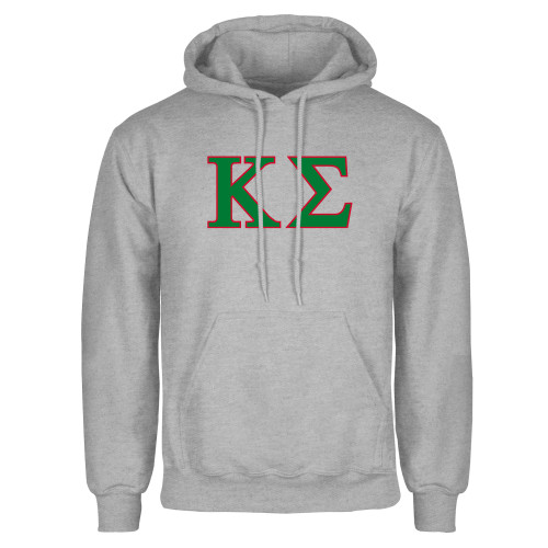 Grey Fleece Hoodie-Kappa Sigma - Greek Letters - 2 Color