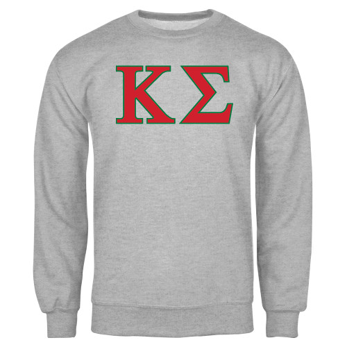 Grey Fleece Crew-Kappa Sigma - Greek Letters - 2 Color