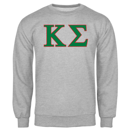 Grey Fleece Crew-Kappa Sigma - Greek Letters - 2 Color