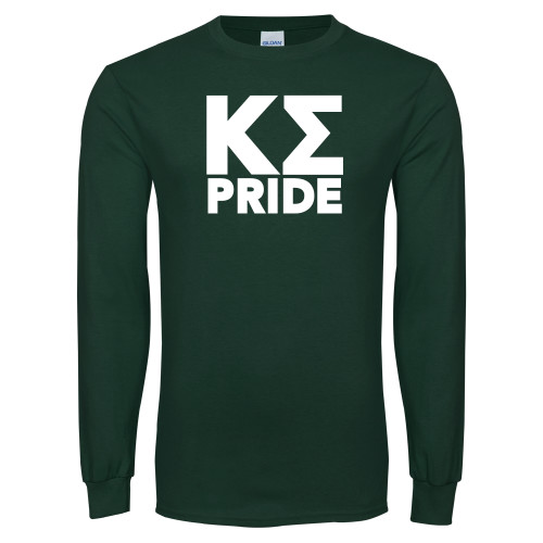 Dark Green Long Sleeve T Shirt-Kappa Sigma Pride