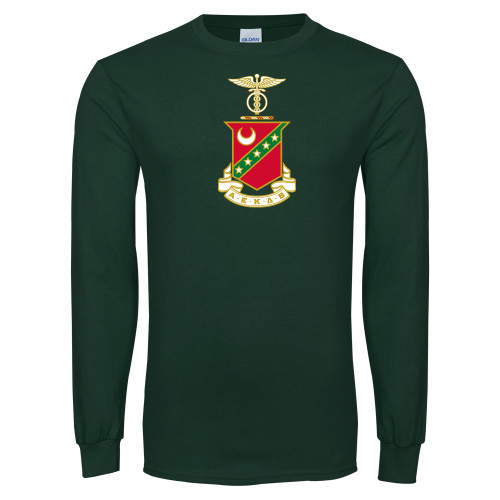 Dark Green Long Sleeve T Shirt-Crest