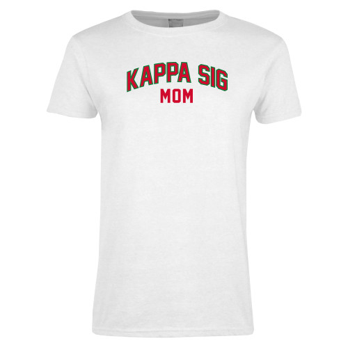 Womens White Short Sleeve Tee-Mom