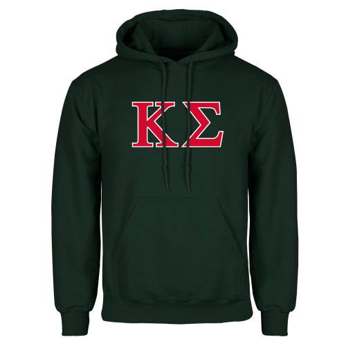 Dark Green Fleece Hood-Kappa Sigma - Greek Letters - 2 Color