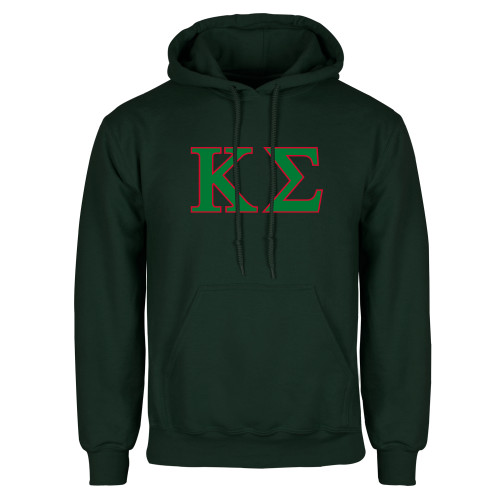 Dark Green Fleece Hood-Kappa Sigma - Greek Letters - 2 Color