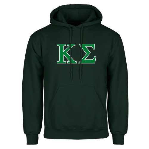 Dark Green Fleece Hood-Kappa Sigma - Greek Letters - 2 Color