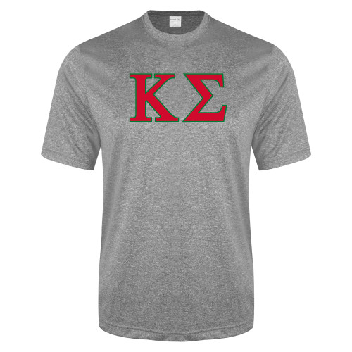 Grey Heather Performance Contender Tee-Kappa Sigma - Greek Letters - 2 Color