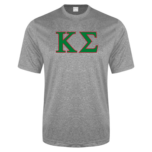 Grey Heather Performance Contender Tee-Kappa Sigma - Greek Letters - 2 Color