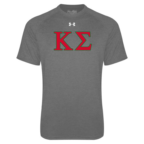 Under Armour Carbon Heather Tech Tee-Kappa Sigma - Greek Letters - 2 Color
