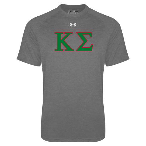 Under Armour Carbon Heather Tech Tee-Kappa Sigma - Greek Letters - 2 Color