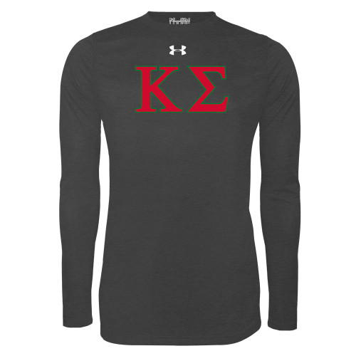 Under Armour Carbon Heather Long Sleeve Tech Tee-Kappa Sigma - Greek Letters - 2 Color