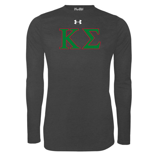 Under Armour Carbon Heather Long Sleeve Tech Tee-Kappa Sigma - Greek Letters - 2 Color
