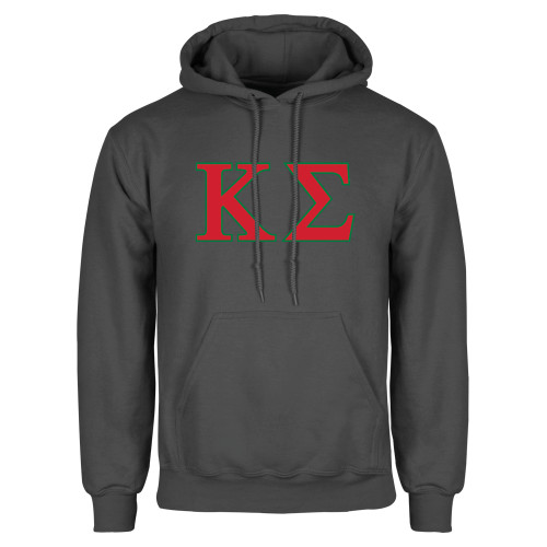 Charcoal Fleece Hoodie-Kappa Sigma - Greek Letters - 2 Color