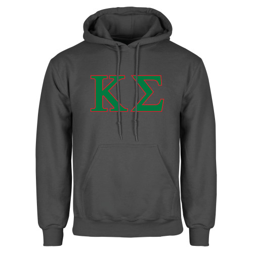 Charcoal Fleece Hoodie-Kappa Sigma - Greek Letters - 2 Color