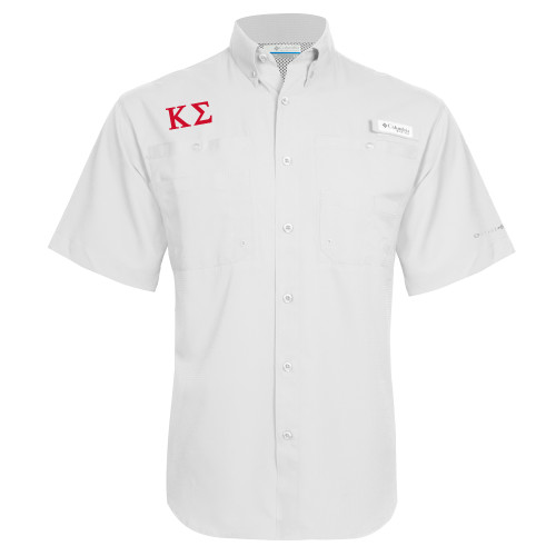 Columbia White Tamiami Performance Short Sleeve Shirt-Kappa Sigma - Greek Letters