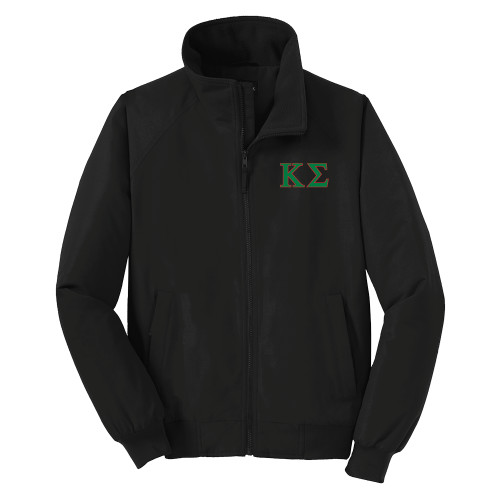 Black Charger Jacket-Kappa Sigma - Greek Letters - 2 Color