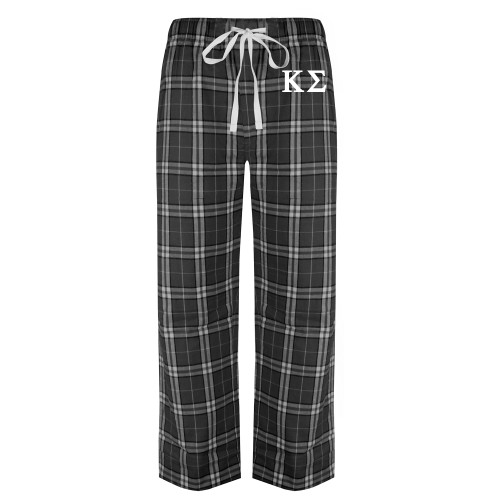 Black/Grey Flannel Pajama Pant-Kappa Sigma - Greek Letters