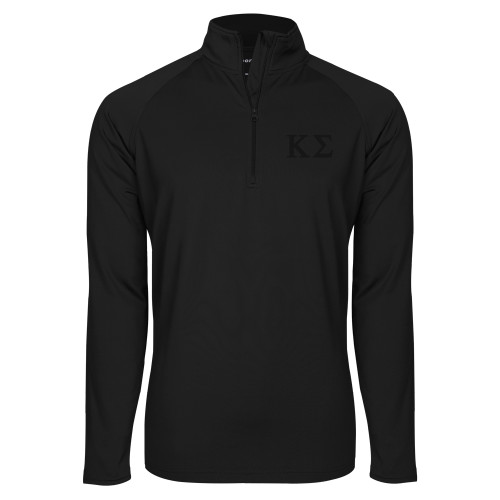 Sport Tek Black Sport Wick Stretch 1/2 Zip Pullover-Kappa Sigma - Greek Letters
