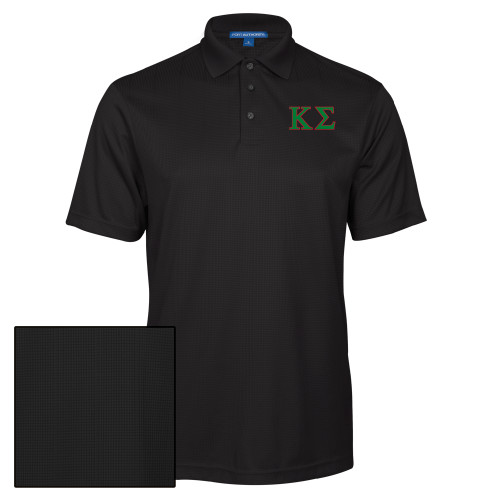Black Performance Fine Jacquard Polo-Kappa Sigma - Greek Letters - 2 Color