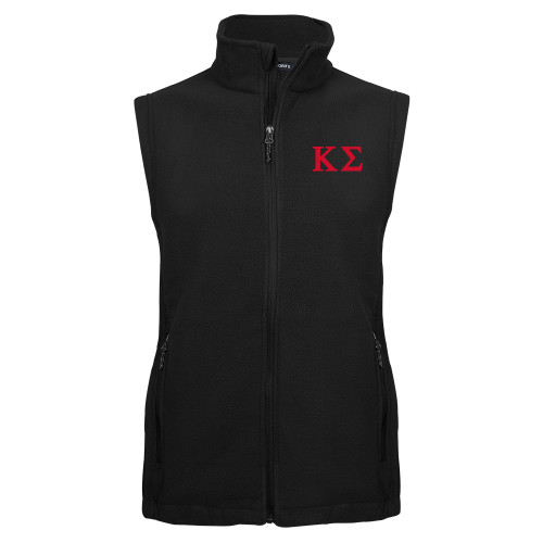 Black Fleece Full Zip Vest-Kappa Sigma - Greek Letters