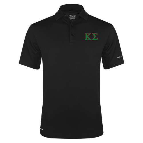 Columbia Black Omni Wick Drive Polo-Kappa Sigma - Greek Letters - 2 Color