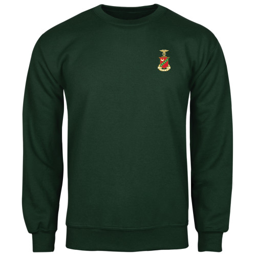 Dark Green Fleece Crew-Crest