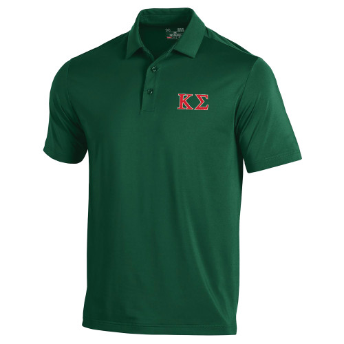 Under Armour Dark Green Performance Polo-Kappa Sigma - Greek Letters - 2 Color