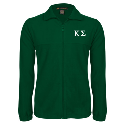 Dark Green Fleece Full Zip Jacket-Kappa Sigma - Greek Letters