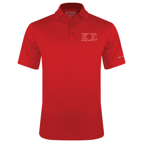 Columbia Red Omni Wick Drive Polo-Kappa Sigma - Greek Letters - 2 Color