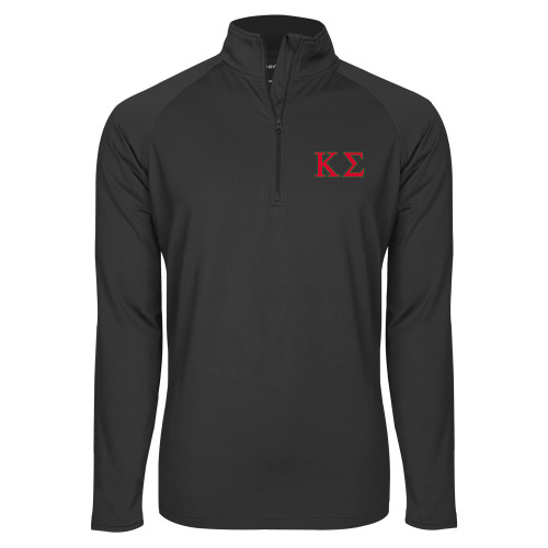 Sport Tek Charcoal Sport Wick Stretch 1/2 Zip Pullover-Kappa Sigma - Greek Letters - 2 Color