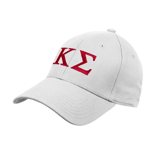 White Structured Adjustable Pro Style Hat-Kappa Sigma - Greek Letters