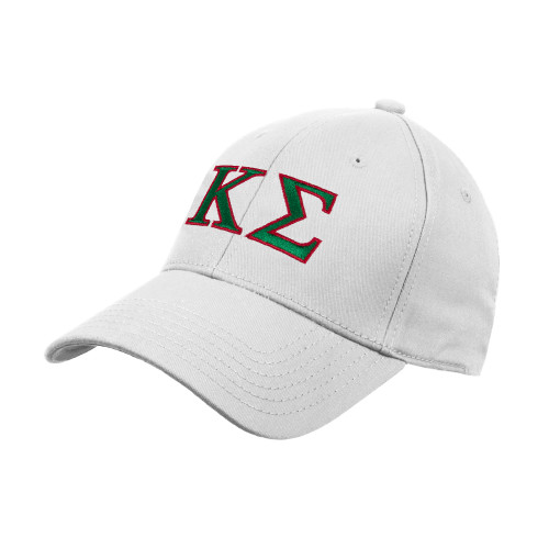 White Structured Adjustable Pro Style Hat-Kappa Sigma - Greek Letters - 2 Color