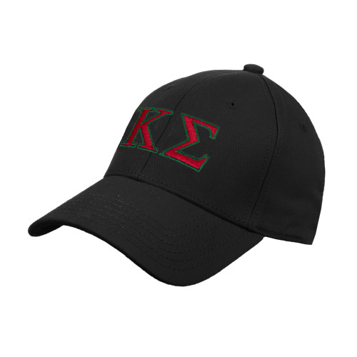 Black Structured Adjustable Pro Style Hat-Kappa Sigma - Greek Letters - 2 Color