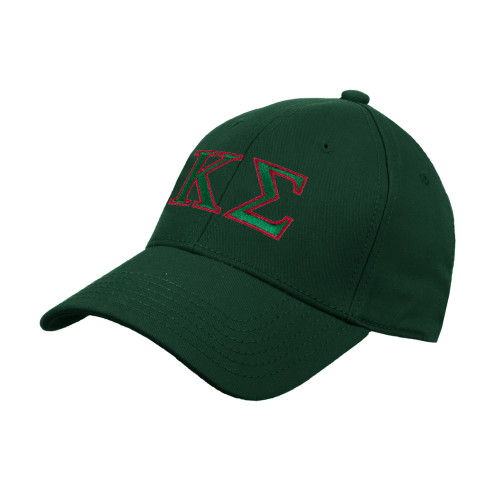 Dark Green Structured Adjustable Pro Style Hat-Kappa Sigma - Greek Letters - 2 Color