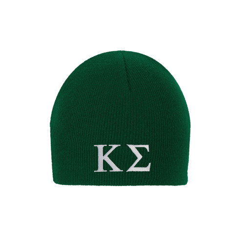 Dark Green Knit Beanie-Kappa Sigma - Greek Letters