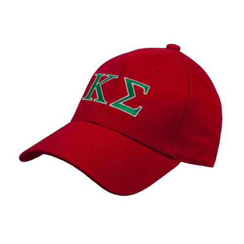 Red Structured Adjustable Pro Style Hat-Kappa Sigma - Greek Letters - 2 Color