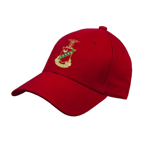 Red Structured Adjustable Pro Style Hat-Crest