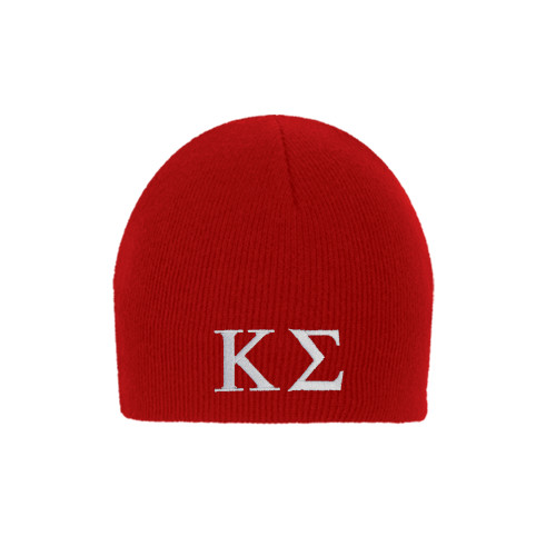 Red Knit Beanie-Kappa Sigma - Greek Letters