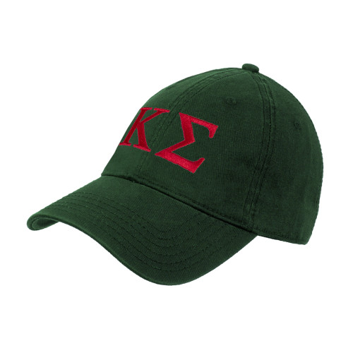 Dark Green Unstructured Adjustable Low Profile Hat-Kappa Sigma - Greek Letters