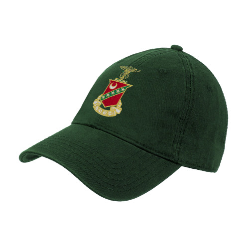 Dark Green Unstructured Adjustable Low Profile Hat-Crest