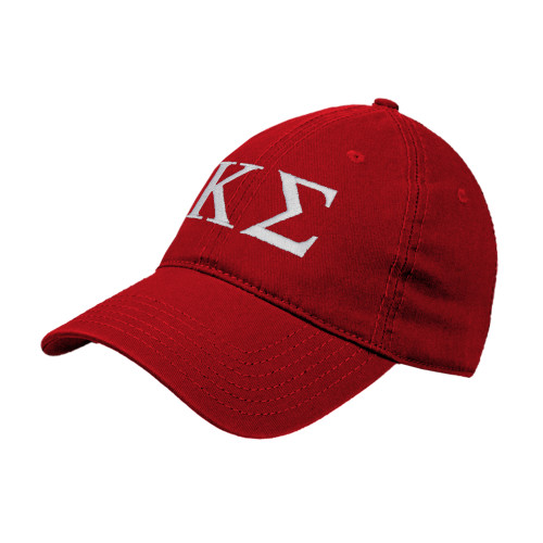 Red Unstructured Adjustable Low Profile Hat-Kappa Sigma - Greek Letters