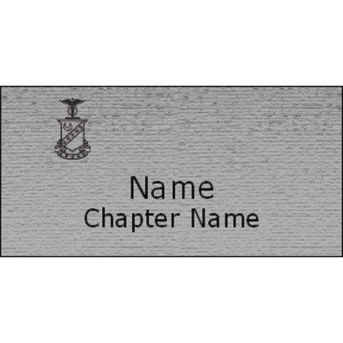 Brushed Silver w/ Black Name Badge-Crest Engraved