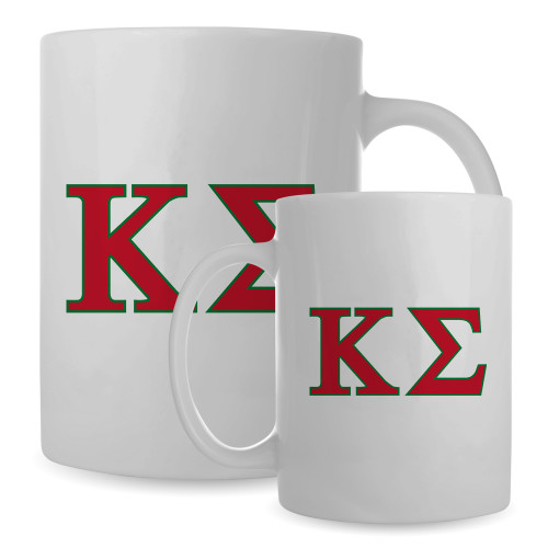 Full Color White Mug 15oz-Kappa Sigma - Greek Letters - 2 Color