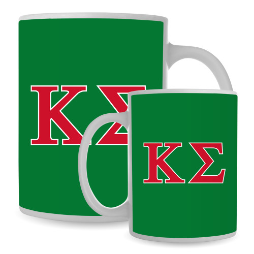 Full Color White Mug 15oz-Kappa Sigma - Greek Letters - 2 Color