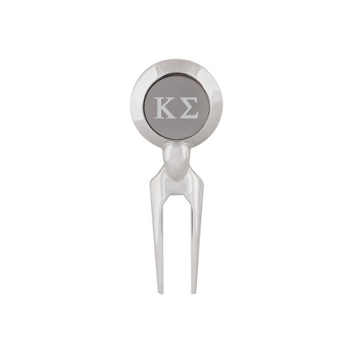Silver Divot Tool/Ball Marker-Kappa Sigma - Greek Letters - Engraved