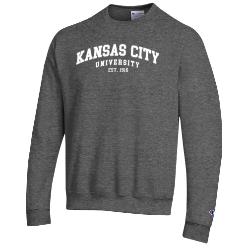  Champion Granite Heather Fleece Crew - Arched Established