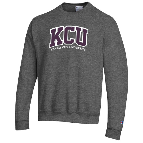 Champion Granite Heather Fleece Crew - KCU Kansas City University