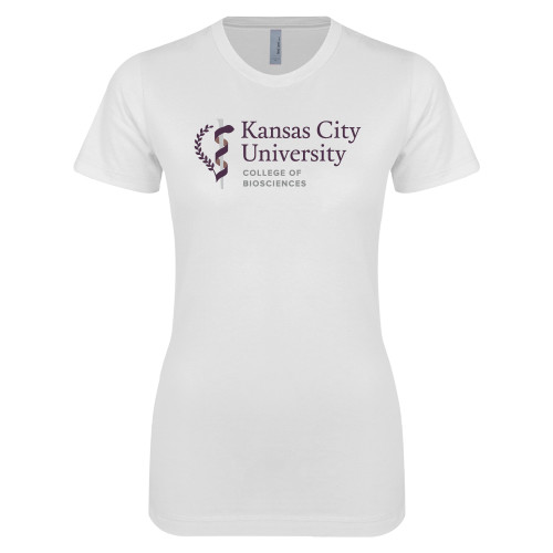  Next Level Womens White Boyfriend Tee - KCU College of Biosciences Vertical