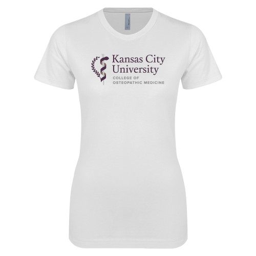  Next Level Womens White Boyfriend Tee - KCU College of Osteopathic Medicine Vertical