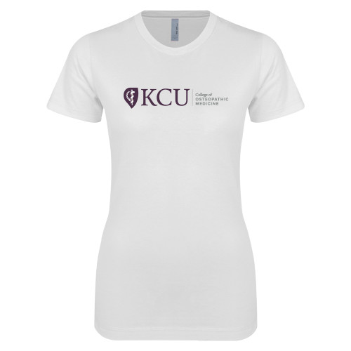  Next Level Womens White Boyfriend Tee - KCU College of Osteopathic Medicine Horizontal