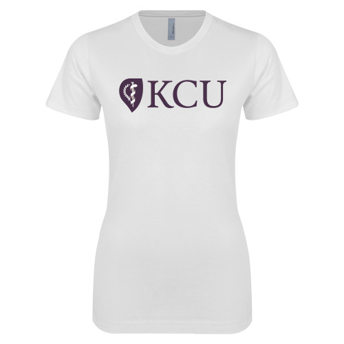  Next Level Womens White Boyfriend Tee - KCU